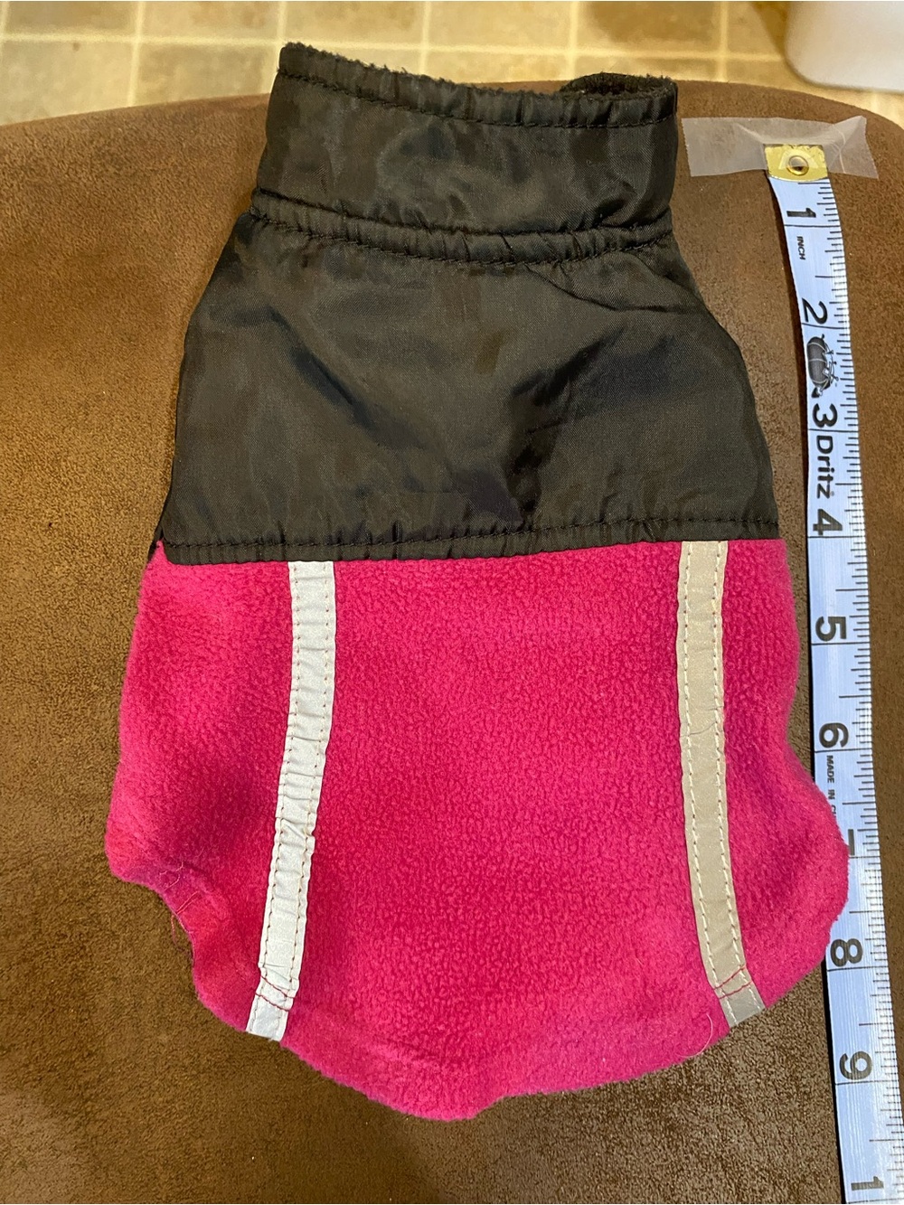 Hot Pink and Black Reflective Trim Dog Fleece Jacket